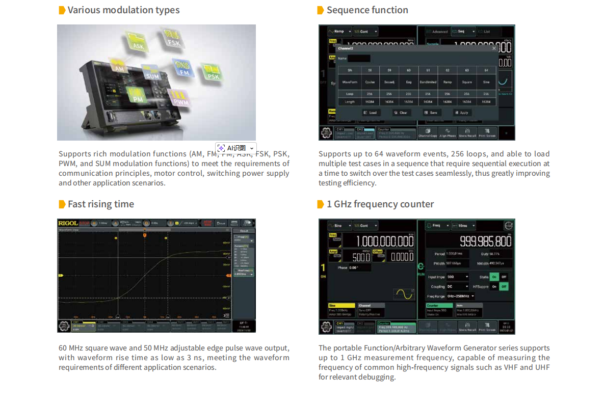 DG902 Pro 70MHz 1.25GSa/s 16-B – Function Arbitrary Waveform Generator recenzja i cena