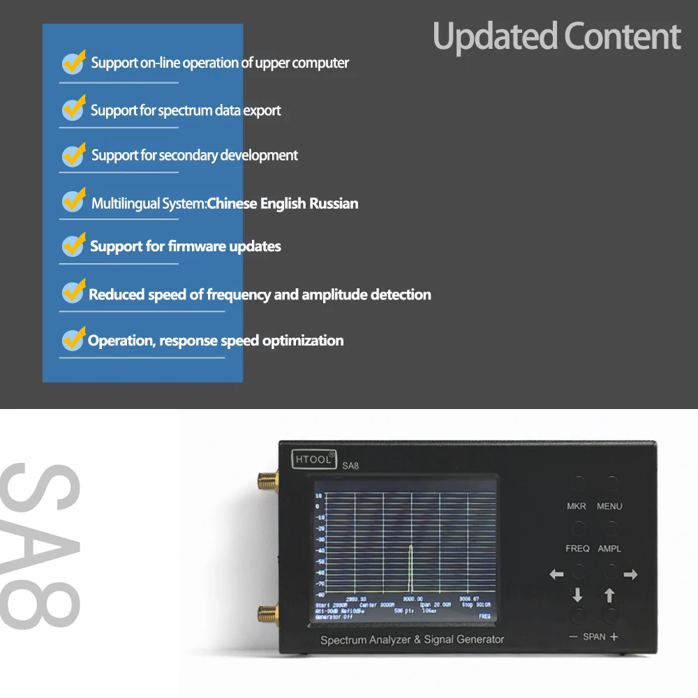 Analizator widma HTOOL SA8 35M – Signal Generator Spectrum Analyzer recenzja i cena