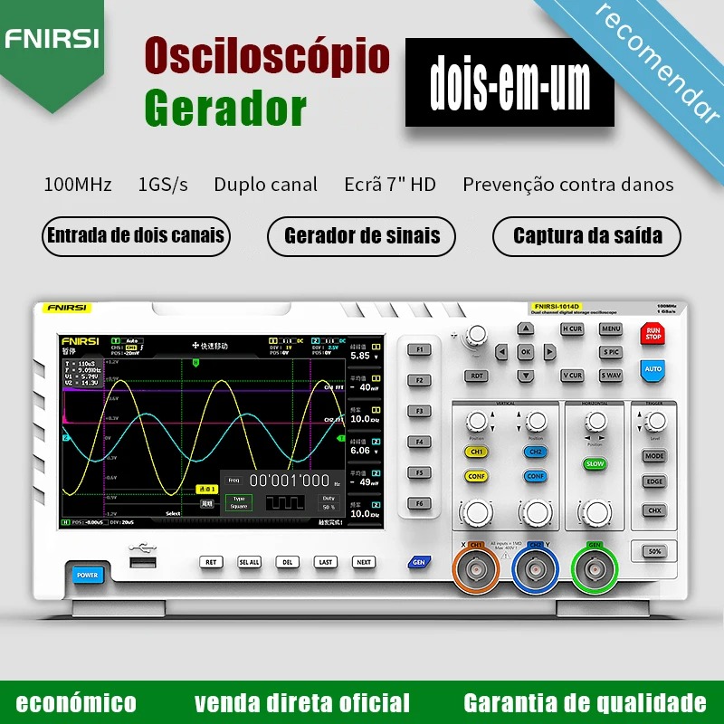 Oscyloskop cyfrowy FNIRSI 1014 – Digital Storage Oscilloscope 100Mhz recenzja i cena